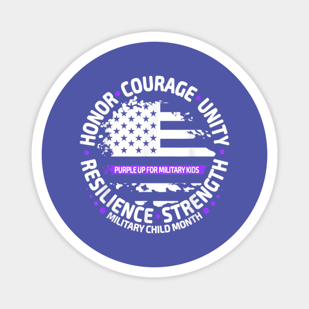 Purple Up for Military Kid Us Flag Cool Military Child Month Magnet by lame creative